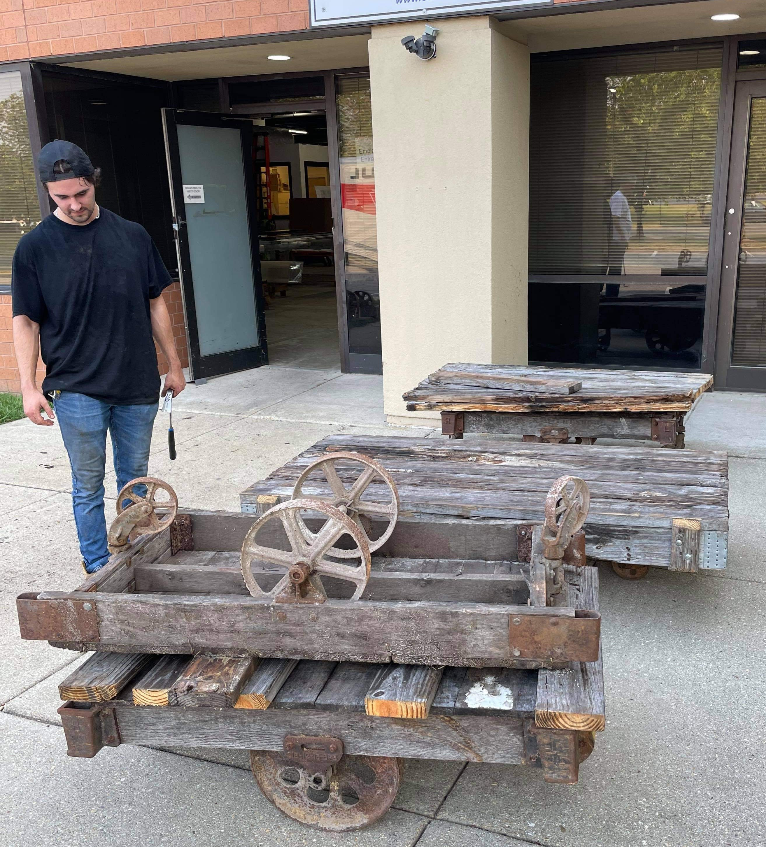 Antique factory cart deals