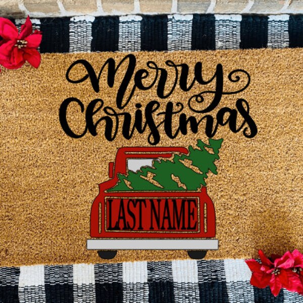 Christmas Door Mat Etsy