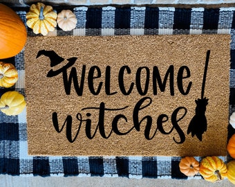 Welcome Witches Coir Door Mat, Halloween Door Mat, Witches Door Mat, Halloween Funny Door Mat, Fall Door Mat, Halloween Welcome Mat