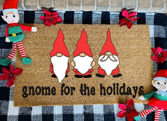 Hello Summer Gnomes Coir Outdoor Doormat