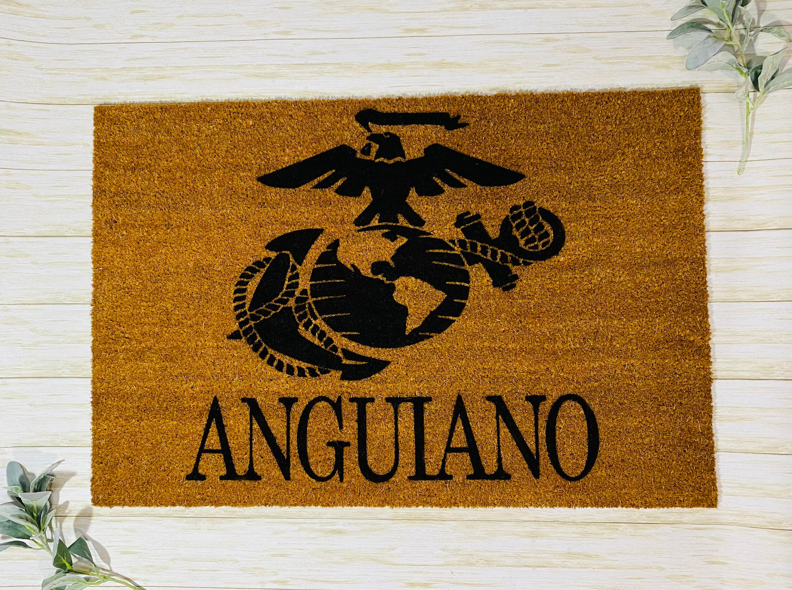 Last Name Marines Door Mat EGA Door Mat Eagle Globe and Etsy