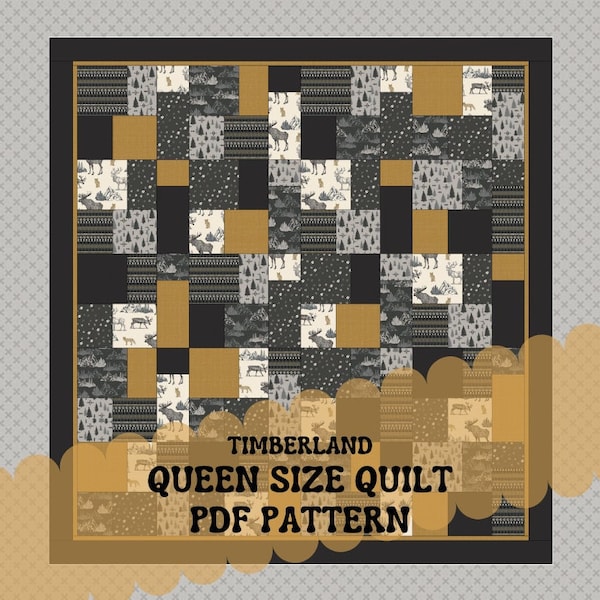 PATTERN ONLY -Queen Size Strips Quilt Pattern - Fast & Easy For Beginners -Using Fat Quarters - Quilt pattern Instructions - 86" x 90"