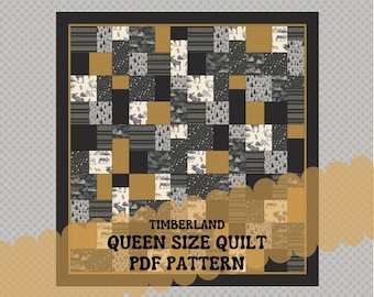 PATTERN ONLY -Queen Size Strips Quilt Pattern - Fast & Easy For Beginners -Using Fat Quarters - Quilt pattern Instructions - 86" x 90"