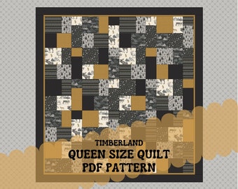 PATTERN ONLY -Queen Size Strips Quilt Pattern - Fast & Easy For Beginners -Using Fat Quarters - Quilt pattern Instructions - 86" x 90"