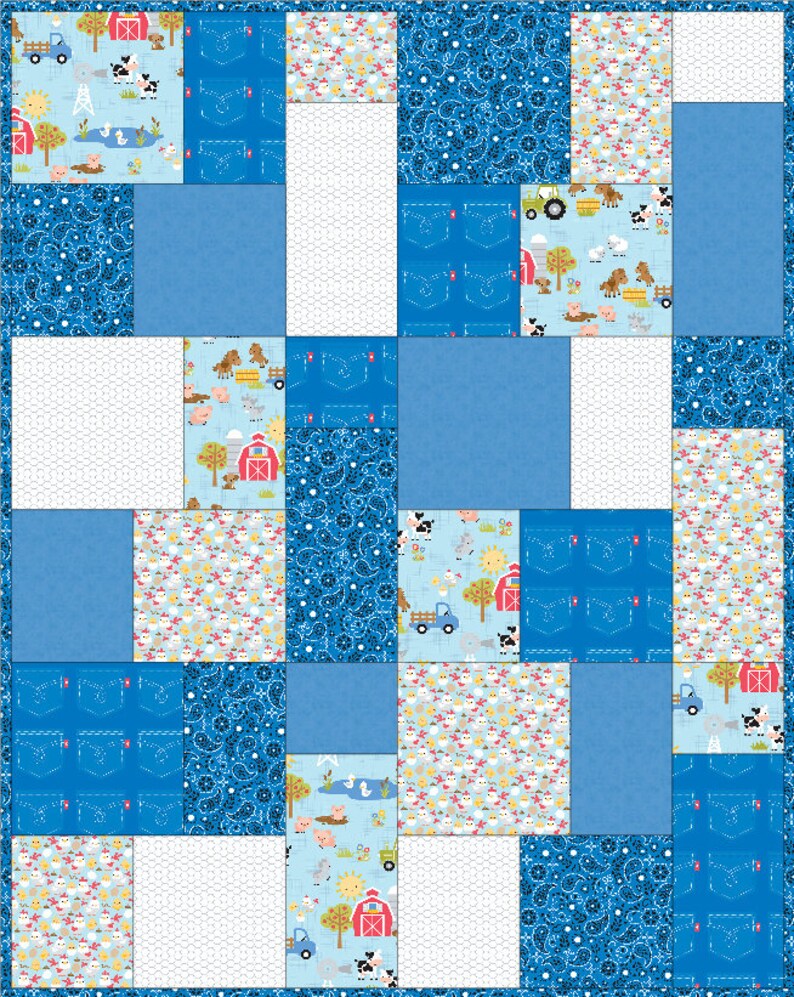 Pre Cut Quilt Kits Quick Beginners Quilt Easy Squares Block Etsy