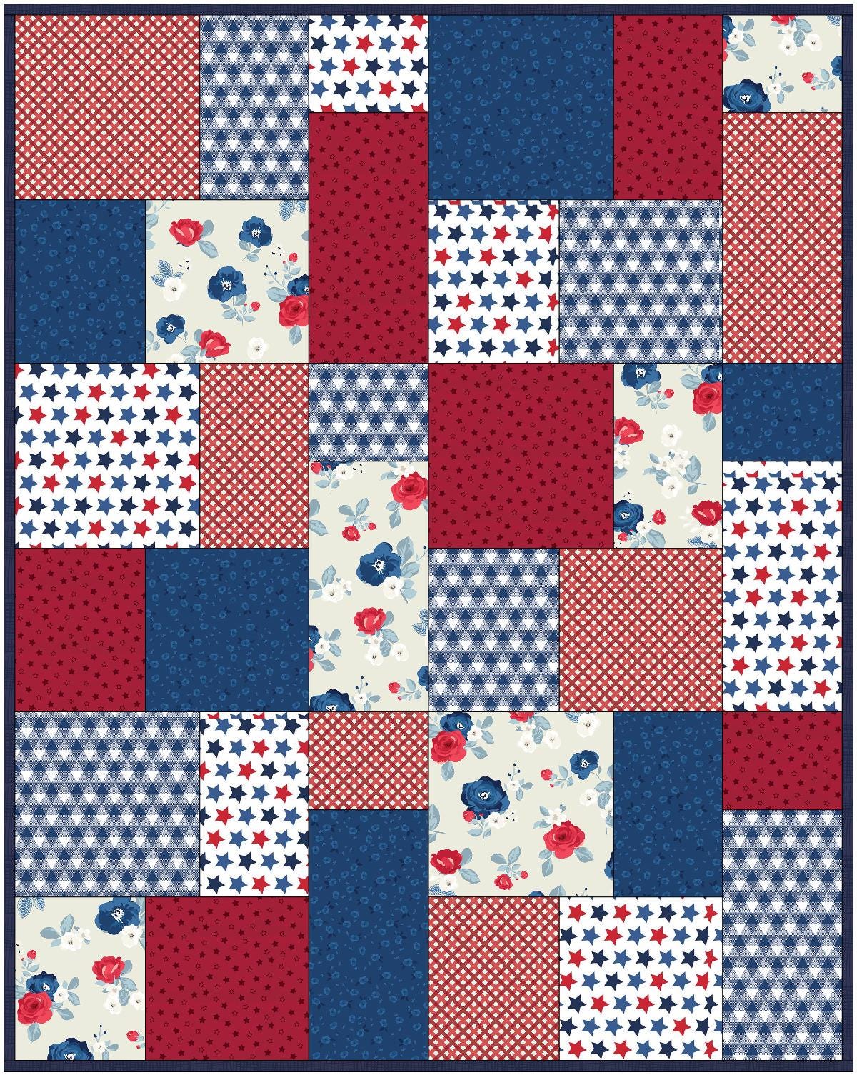 PDF Quilt Pattern – Easy Fat Quarter Quilt Pattern for Beginners – Fast ...