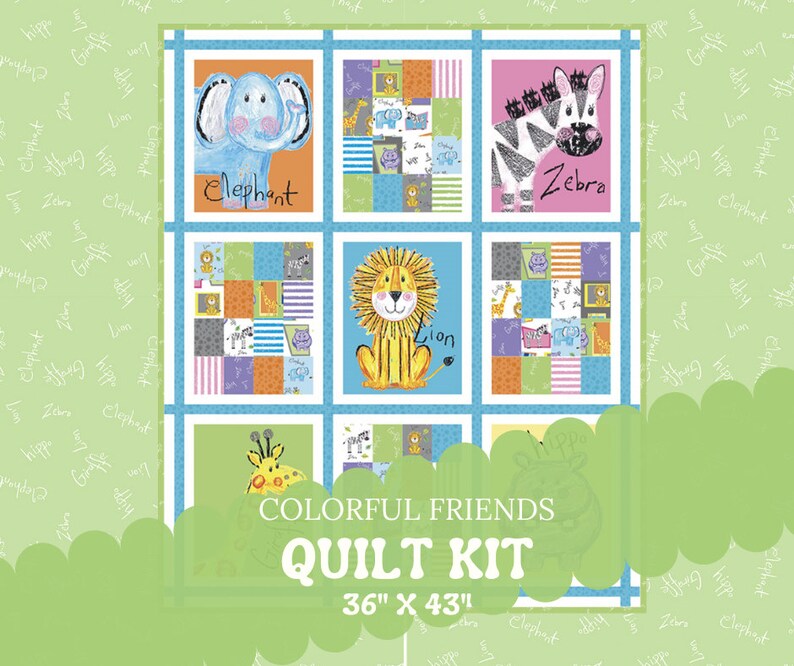 Pre Cut Quilt Kits for Beginners Colorful Friends Etsy