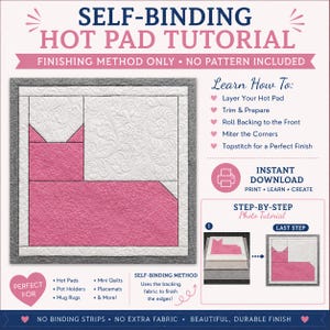 Self-Binding Quilt Finishing Tutorial PDF | Backing Rolled to the Front | Mitered Corner Binding Guide | No Pattern Included