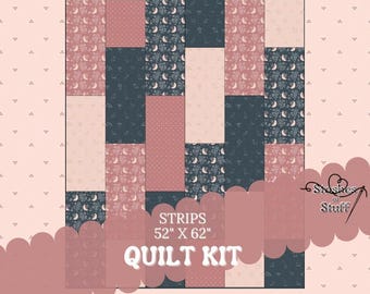 Fast Strip Quilt Kit – Beneath the Western Skies – Riley Blake – Easy Beginner Quilt 52 x 62