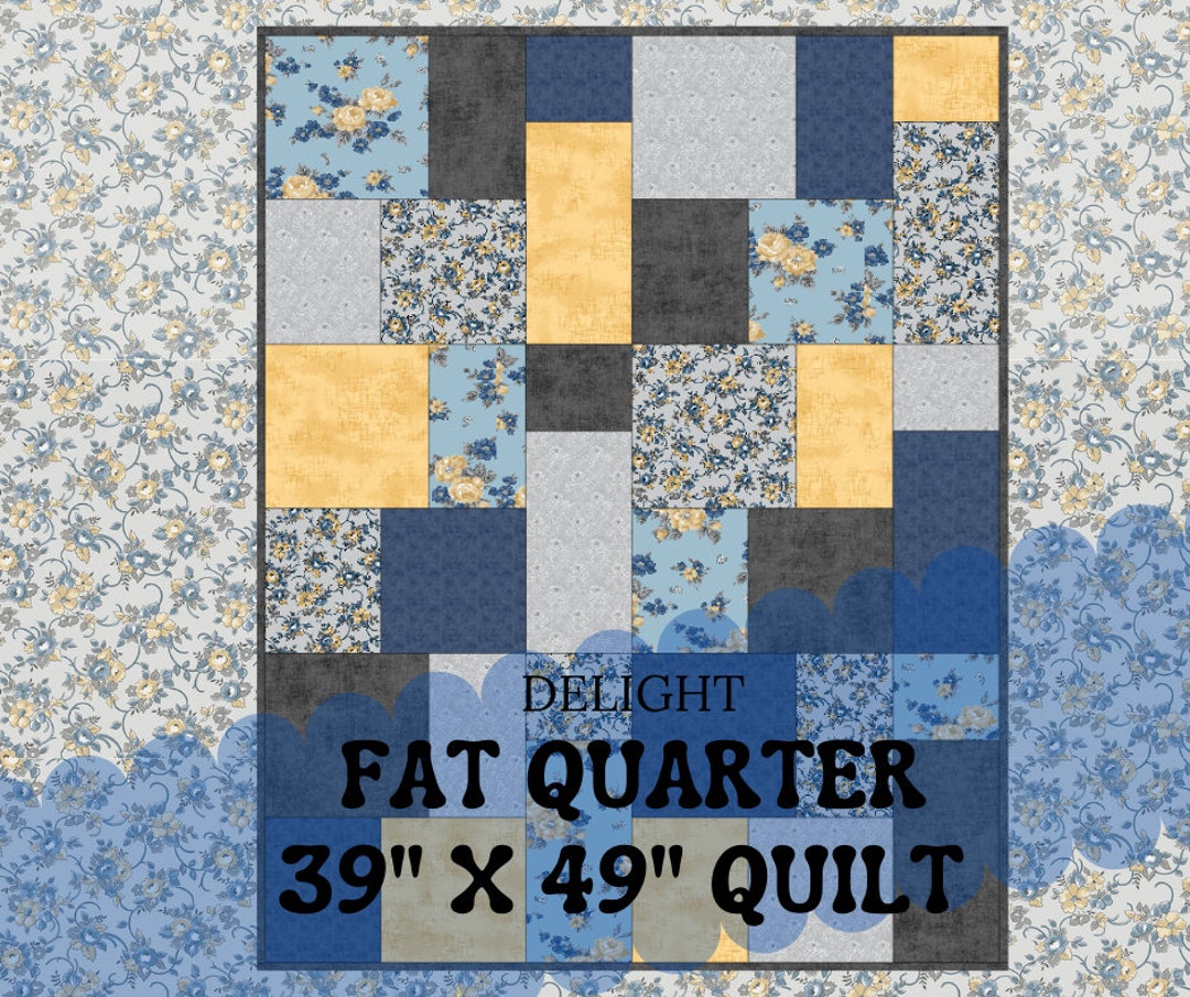 Pre Cut Quilt Kits Beginners Quilt Easy Squares Block Quilt Kit DELIGHT by Riley Blake Quick Fat