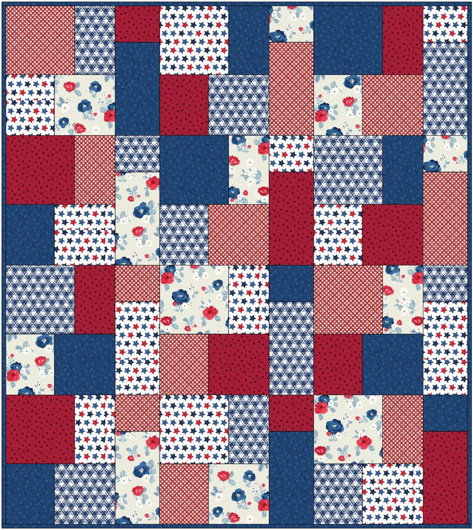 PDF Quilt Pattern – Easy Fat Quarter Quilt Pattern for Beginners – Fast ...