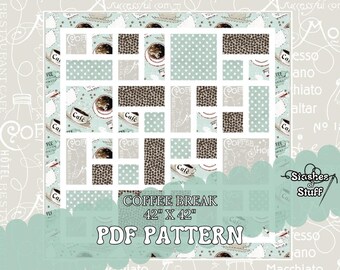 PATTERN ONLY - Coffee Chalk Quilt - Easy to make -Quilt & Kits Available  size 42" x 42"