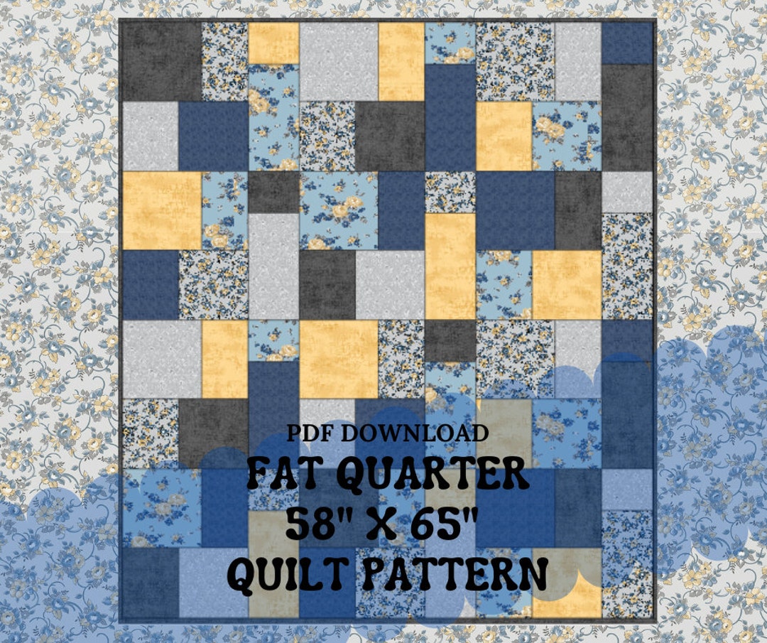 PDF Quilt Pattern PATTERN ONLY Fat Quarter Quilt Pattern - Quilt ...