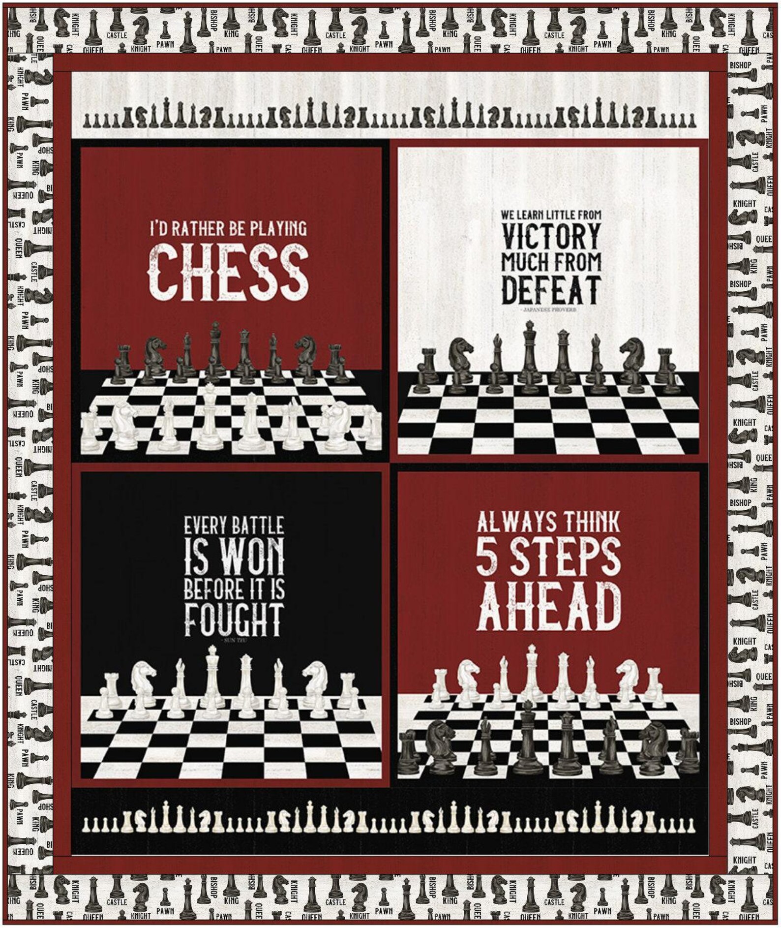 Chess Quilt Pattern Pre Cut Quilt Kits - Easy for Beginners - I'd Rather Be Playing Chess ...