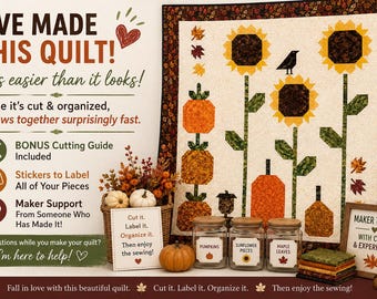 Kit de edredón "Feels Like Fall" de Riley Blake Designs, Kit de edredón Batik Fall, Sandy Gervais, Kit de edredón de otoño, edredón de 75 x 82