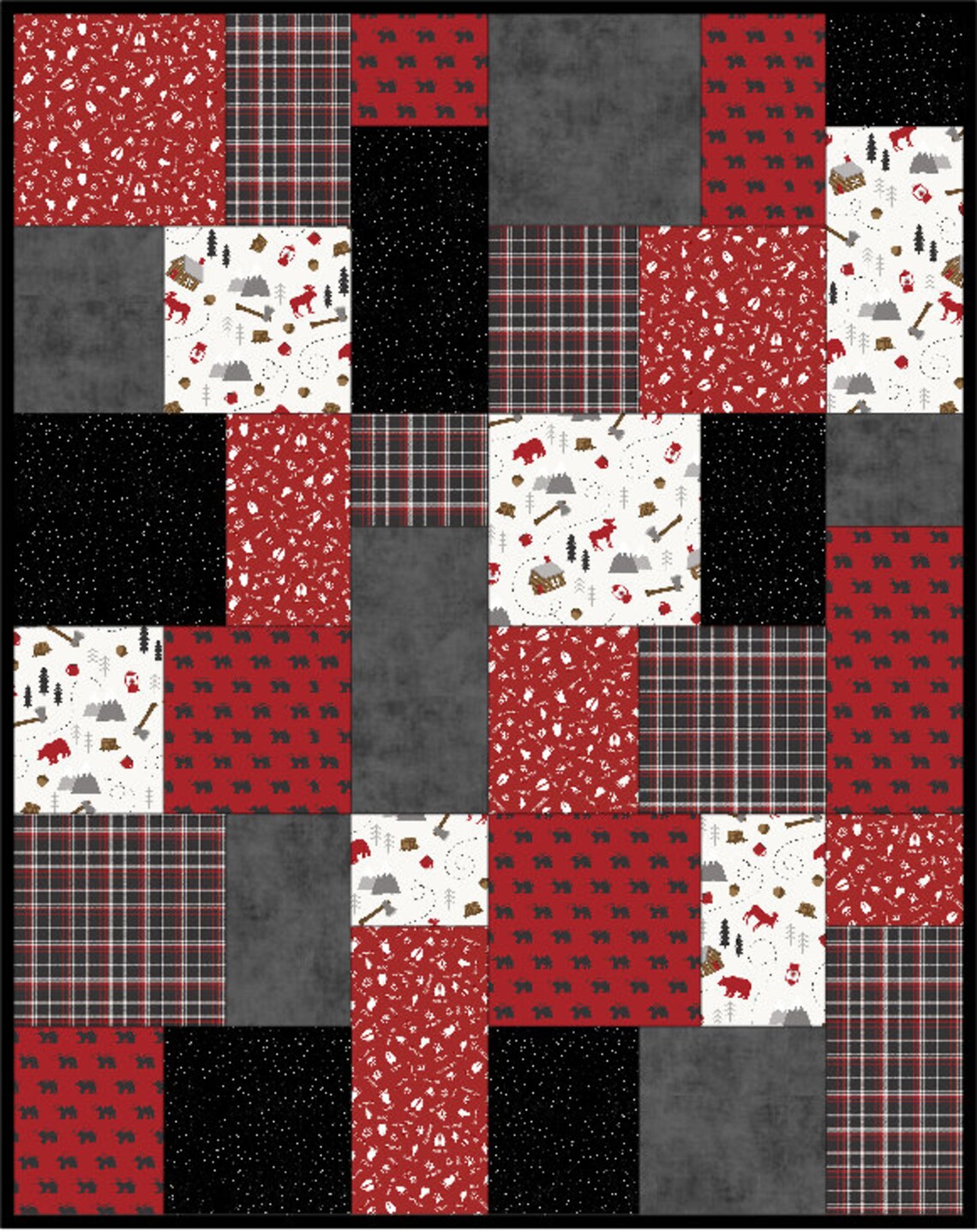 Pre Cut Quilt Kits With Fabric and Pattern into the Woods Etsy