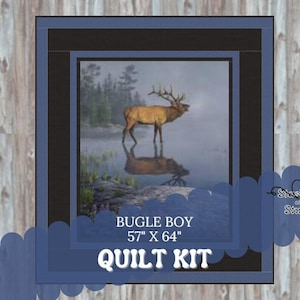 Elk Quilt Panel - Quilt Kit Pre Cut - Easy Quilt - Woodland Wild Life - QUILT KIT 4 - Beginners Quilt Kit - Nature&#39;s Finest -57&quot; x 64&quot;