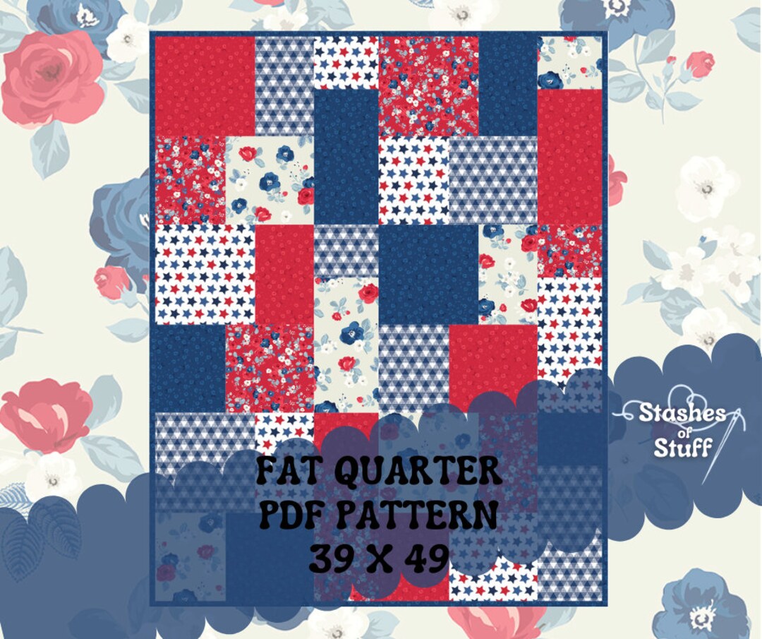 PDF Quilt Pattern PATTERN ONLY Fat Quarter Quilt Pattern - Quilt ...