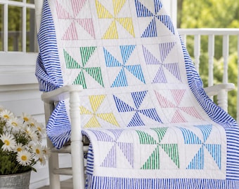Sweet Summer Spin Pinwheel Quilt Pattern PDF – Beginner Quilt Pattern, Baby Quilt Pattern, Instant Download – PATTERN ONLY