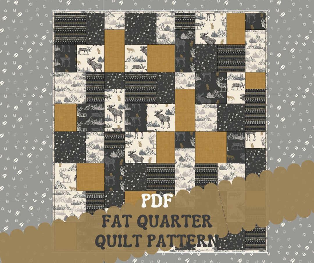 PDF Quilt Pattern PATTERN ONLY Fat Quarter Quilt Pattern - Quilt ...