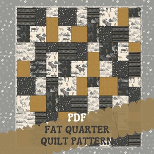 PDF Quilt Pattern PATTERN ONLY Fat Quarter Quilt Pattern - Quilt Pattern For Beginners -Fast & Easy - Quilt pattern Instructions - 58&quot; x 65&quot;
