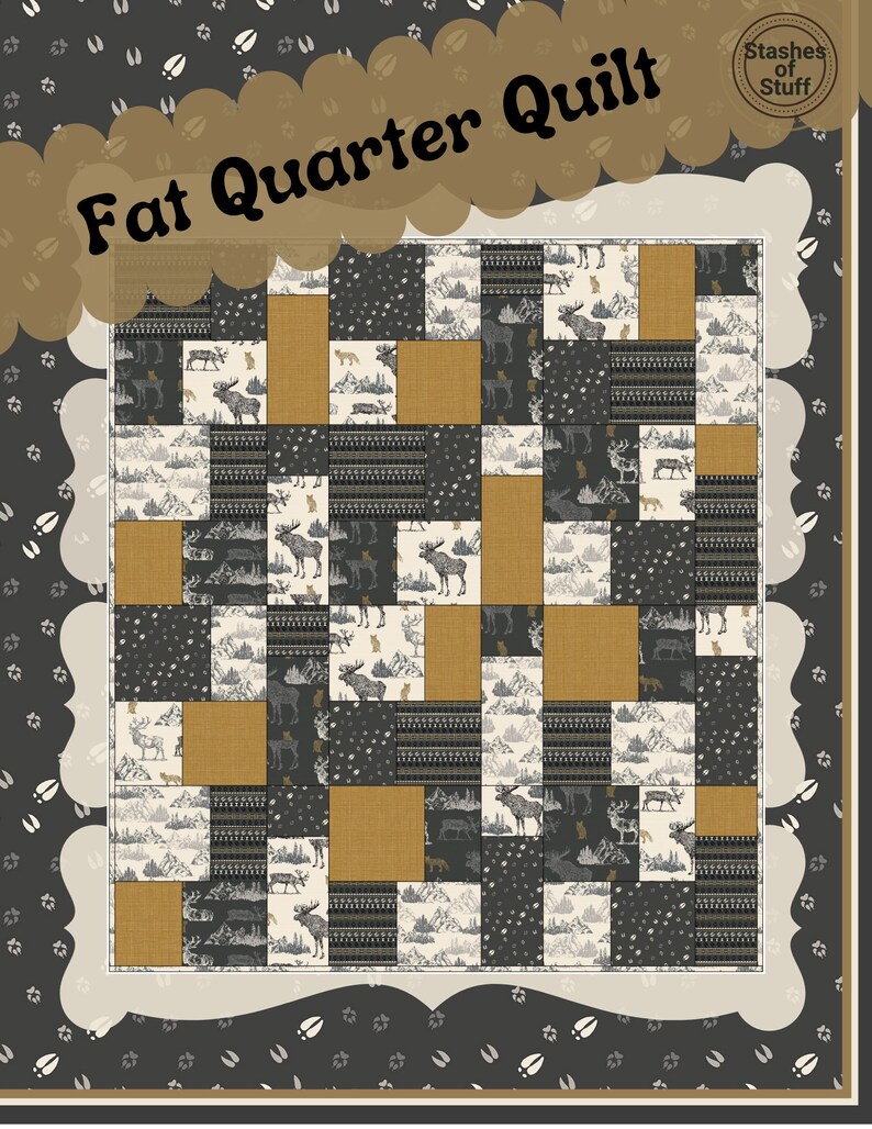 PDF Quilt Pattern PATTERN ONLY Fat Quarter Quilt Pattern - Quilt ...