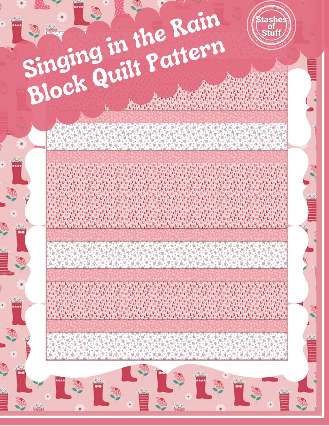 PDF Quilt Pattern - Twin Size Strips Quilt Pattern - Quilt Pattern for ...