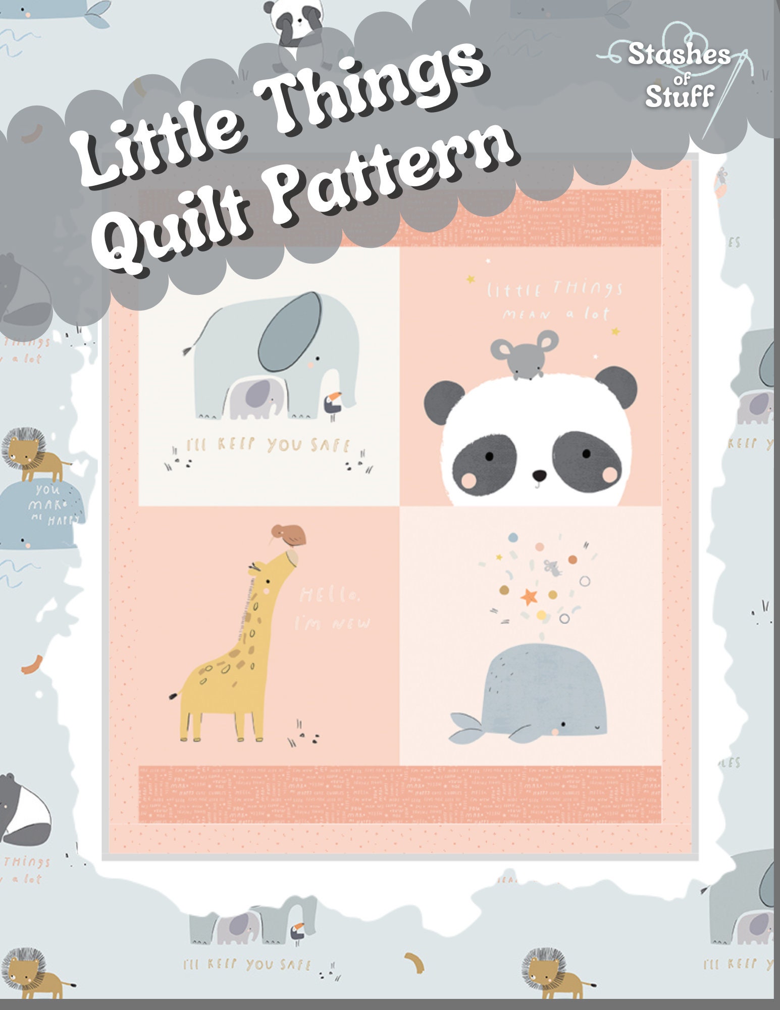 Pre Cut Quilt Kits for Beginners Ready to Quilt Elephant Etsy
