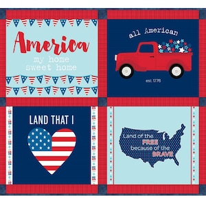 Make a Easy Beginner Quilt Kit- Fireworks and Freedom Riley Blake Fabrics - USA - Truck - Learn to Quilt - Complete Quilt Available