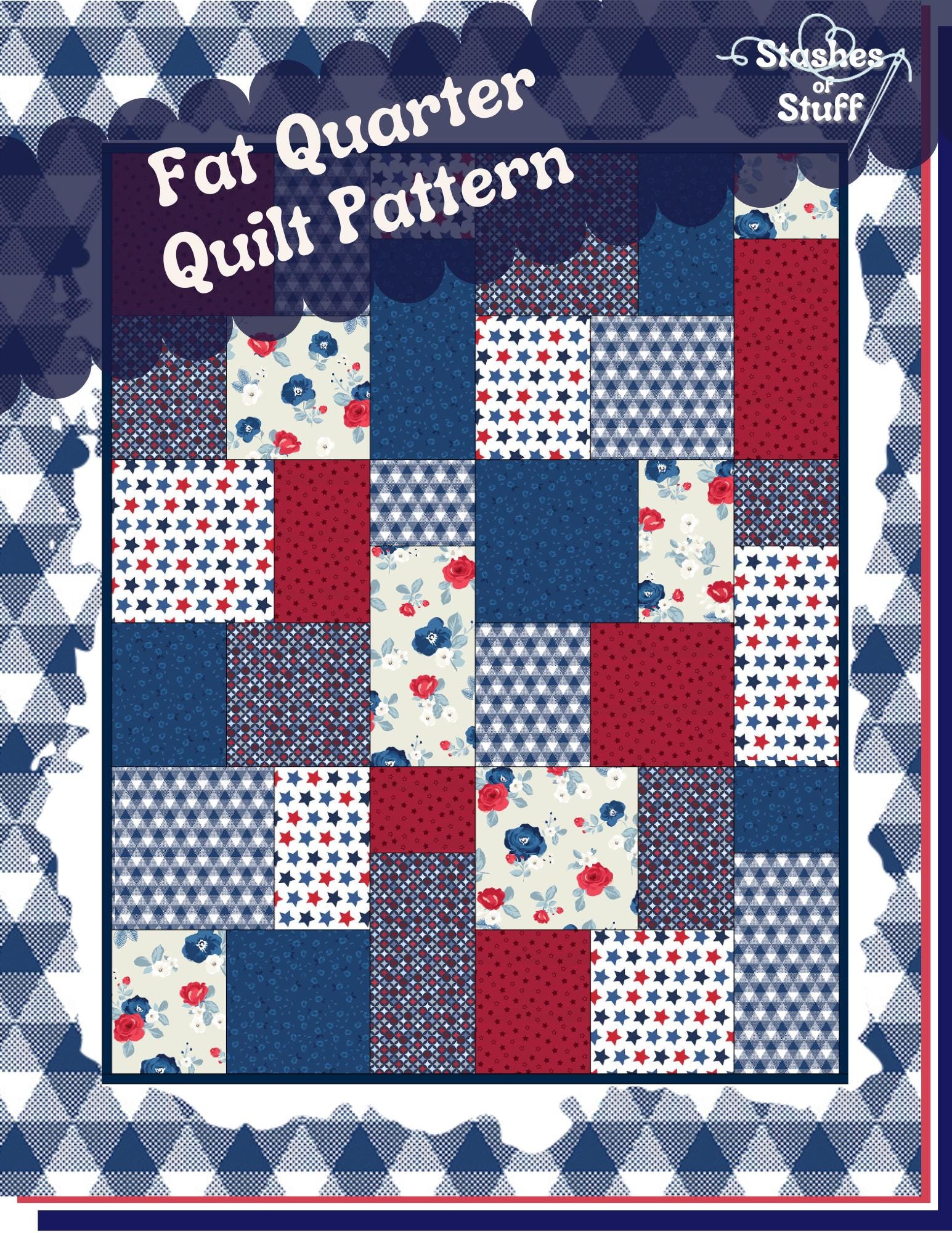 PDF Quilt Pattern – Easy Fat Quarter Quilt Pattern for Beginners – Fast ...