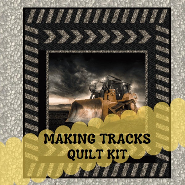 PATTERN ONLY - CAT® Loader or Dozer Panel Pattern  with templates and illustrations - Caterpillar Heavy Equipment  -Quilt & Kits Available