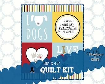 Pre cut Quilt Kits For Beginners Colorful Friends  - Ready to Quilt - elephant, hippo, zebra - Baby Quilt Panel - Fast and easy - 36" x 43"
