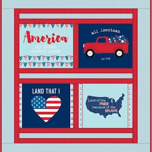 Pre cut Quilt Kits  - 4th of July Fireworks and Freedom - Beginner - Quilt Kit with Fabric and Pattern - Truck -Complete Quilt Available