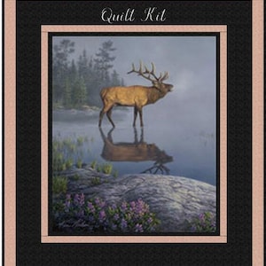 Pre cut Quilt Kits - Wild Life Quilt - Easy quilt kit - Beginner Quilt Kits - Elk Quilt Panel - QUILT KIT 7 - Nature&#39;s Finest -57&quot; x 64&quot;