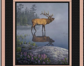 Kits de colchas precortadas - Colcha Wild Life - Kit de colcha fácil - Kits de colcha para principiantes - Panel de colcha Elk - KIT DE COLCHA 7 - Nature's Finest - 57" x 64"