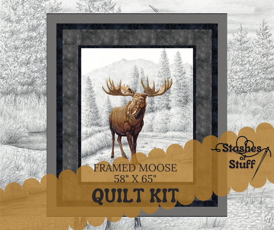 Deer Elk Moose Buffalo Panel Quilt Kit Quick and Easy Etsy