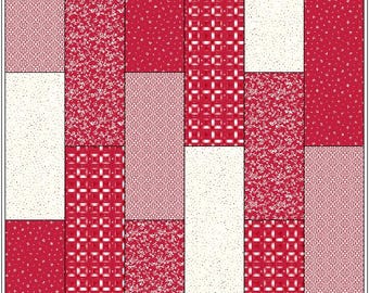 Red Delicious Quilt Kit – Fast Strip Quilt – Easy Beginner Quilt – Riley Blake Fabric - 52 x 62   1080