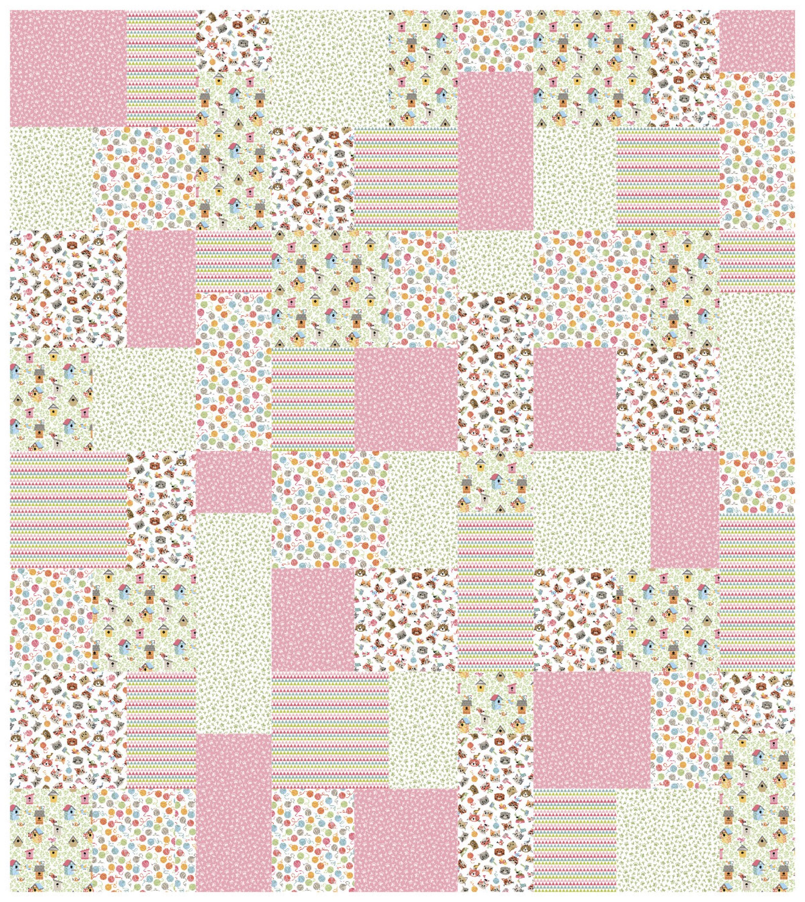 PDF Quilt Pattern PATTERN ONLY Fat Quarter Quilt Pattern - Quilt ...