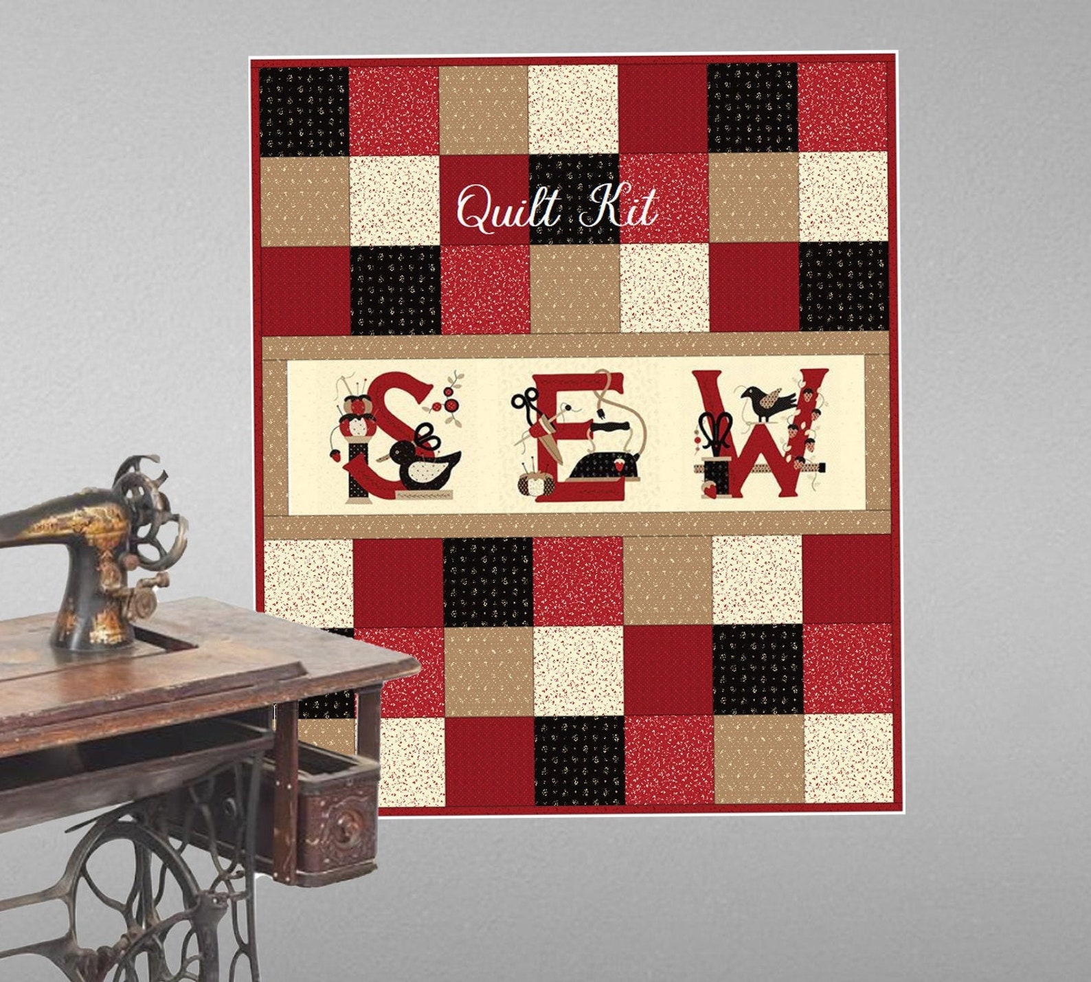 Panel Quilt Kit Pre Cut Quilt Kit Easy Square Block Quilt Etsy