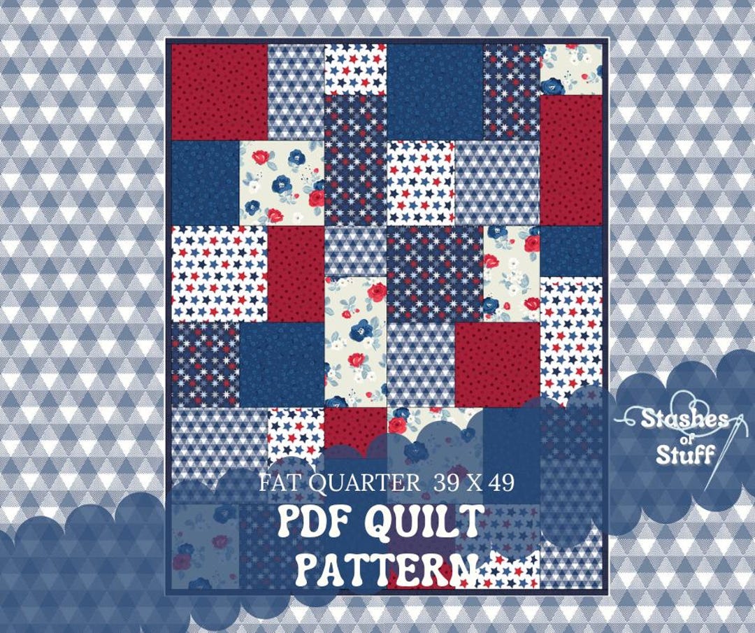 PDF Quilt Pattern – Easy Fat Quarter Quilt Pattern for Beginners – Fast ...