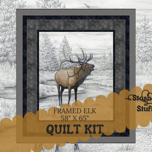 Buffalo, Deer, Elk, Moose Panel Quilt Kit - Quick simple and easy Quilt kit - Pre Cut Beginner - Wild Life Animals 790- Big Game - 57&quot; x 64&quot;