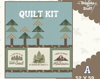 A Day in the Woods Quilt Kit 52x59 | Riley Blake Let’s Get Lost in the Woods Fabric | Baby Quilt Kit | Precut & Backing Options 1050A