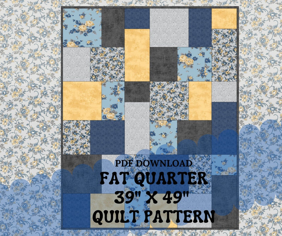 PDF Quilt Pattern PATTERN ONLY Fat Quarter Quilt Pattern - Quilt ...