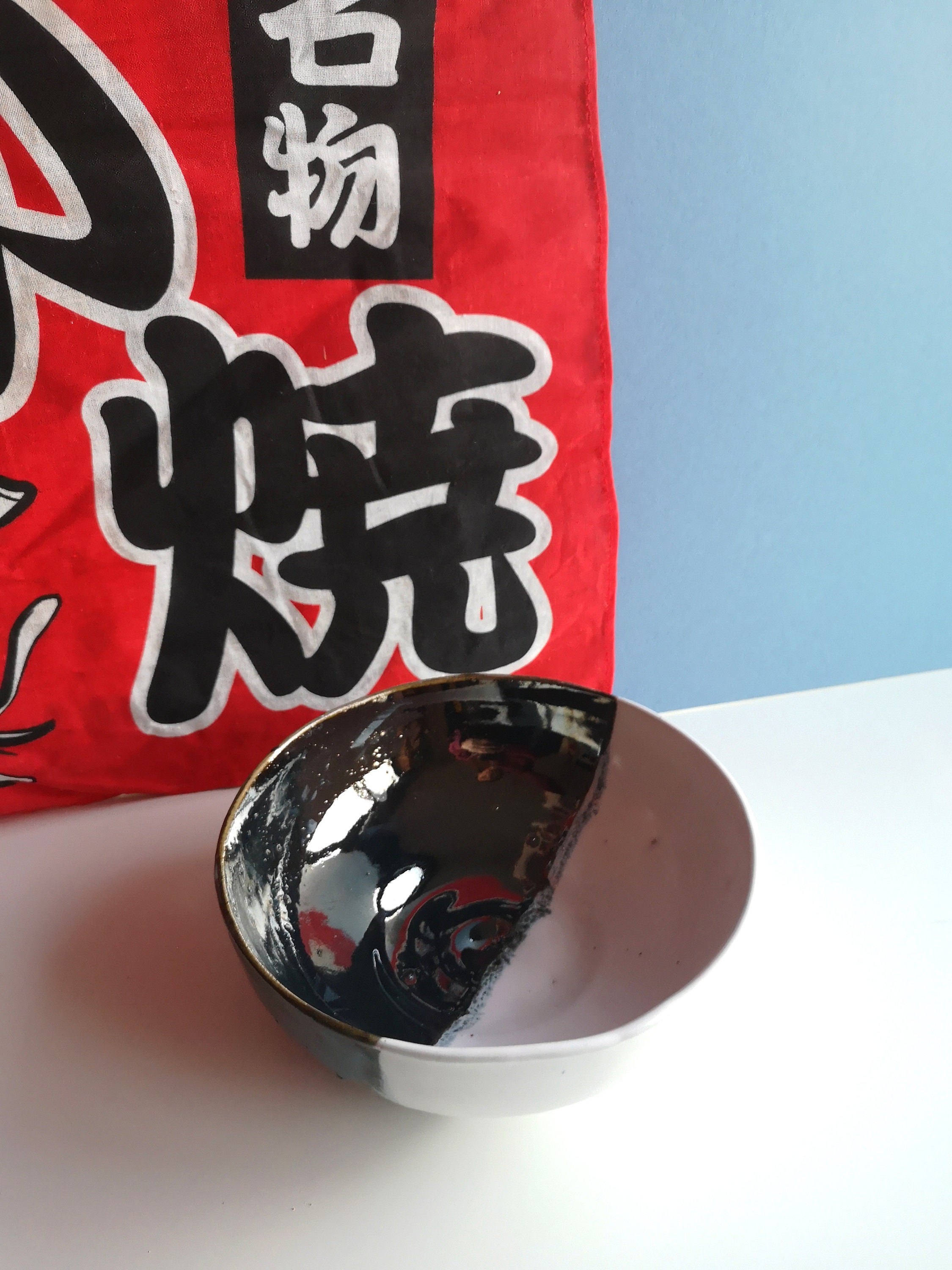 Yin and Yang Ramen Bowl/ Handmade dinnerware / Minimal Etsy