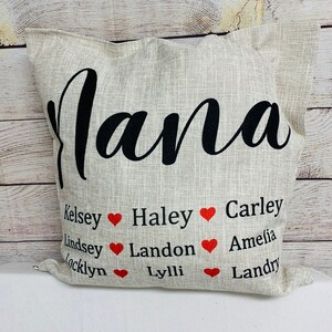 Personalized Mothers Day Pillow, Nana Pillow, Birthday Gift for Grandma, Grandkids pillow, Gift for Grandma, Grandchildren Name Pillow