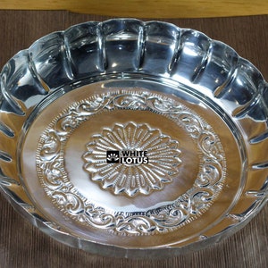 Handcrafted Silver Plated Lotus Plate