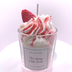Strawberry Milk Shake  20cl Candle organic Soy Wax  Cruelty free