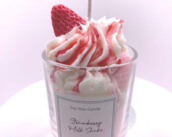 Strawberry Milk Shake  20cl Candle organic Soy Wax  Cruelty free