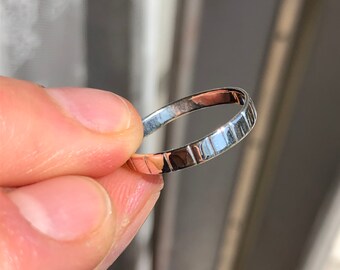 Sterling silver hand-carved simple ring band. Made-to-order, custom made. Wear alone or stack em up. Artisan, unique, boho, elegant