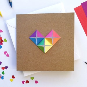 Red Heart Origami Card To Celebrate Love Valentines Etsy Canada